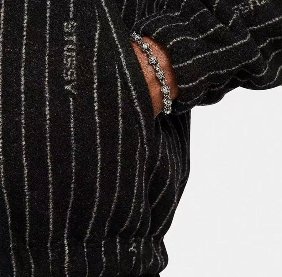 Veste Nike x Stüssy – Stripe Wool Jacket Noir Rayé
