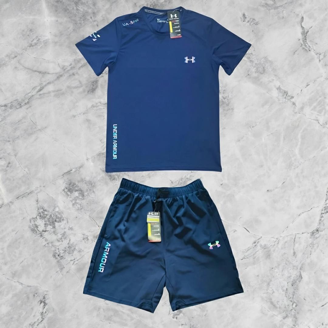 Ensemble Sportif Under Armour Reflective – T-Shirt & Short Bleu