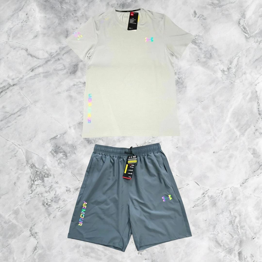 Ensemble Sportif Under Armour Reflective – T-Shirt & Short Gris