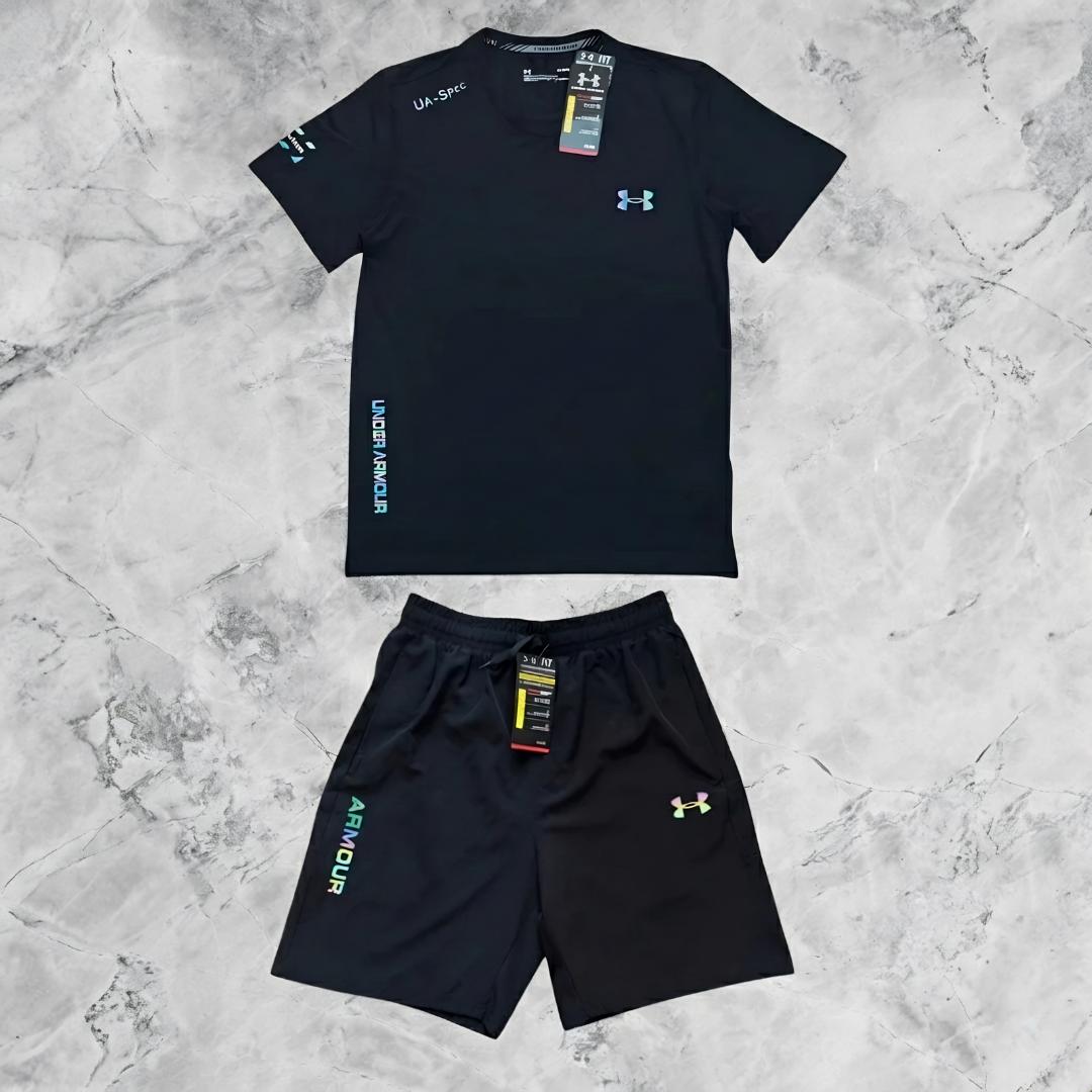 Ensemble Sportif Under Armour Reflective – T-Shirt & Short Noir