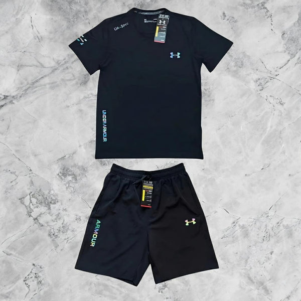 Ensemble Sportif Under Armour Reflective – T-Shirt & Short Noir
