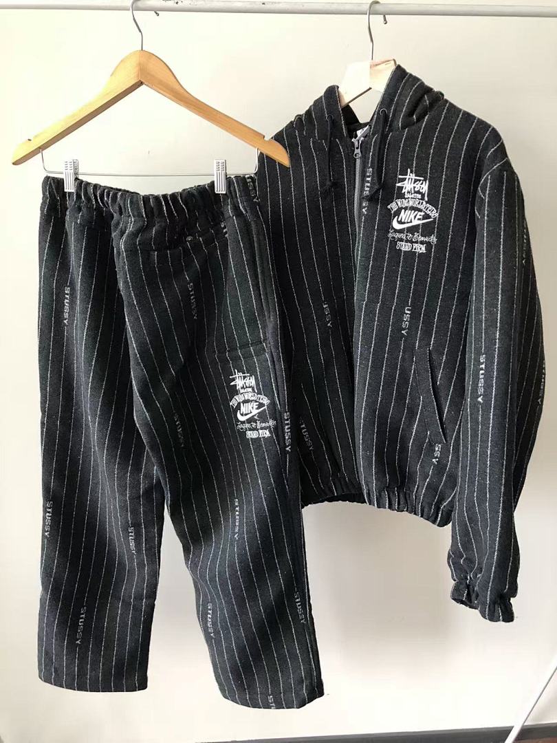 Veste Nike x Stüssy – Stripe Wool Jacket Noir Rayé