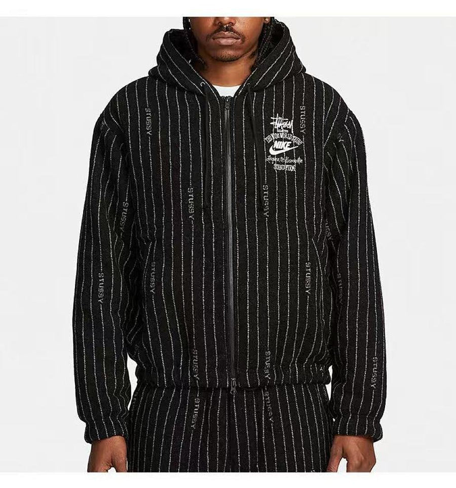 Veste Nike x Stüssy – Stripe Wool Jacket Noir Rayé