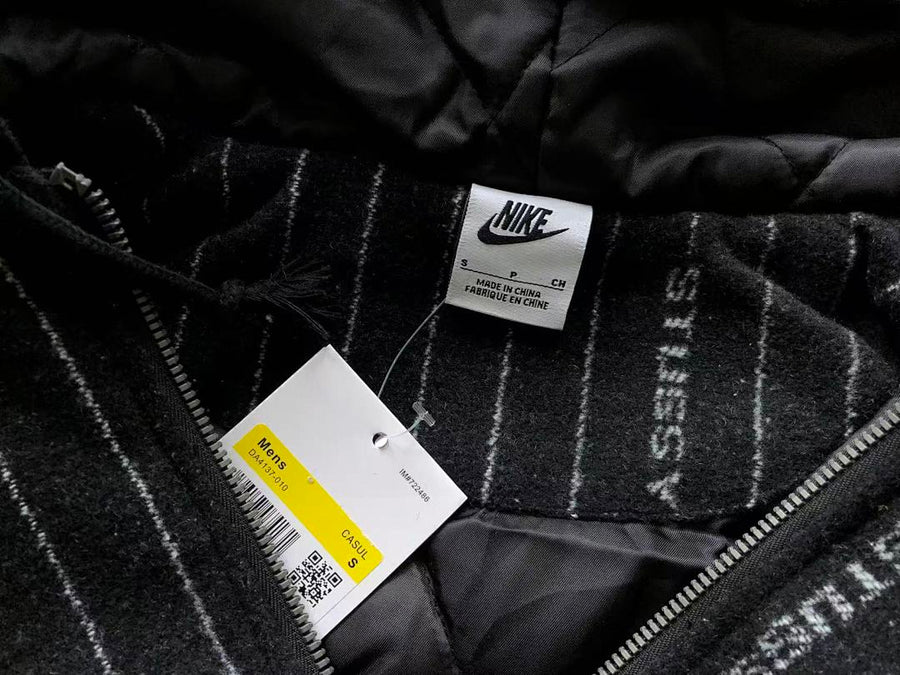Veste Nike x Stüssy – Stripe Wool Jacket Noir Rayé