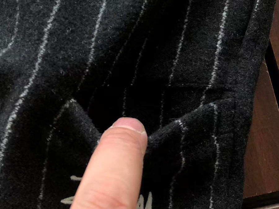 Veste Nike x Stüssy – Stripe Wool Jacket Noir Rayé