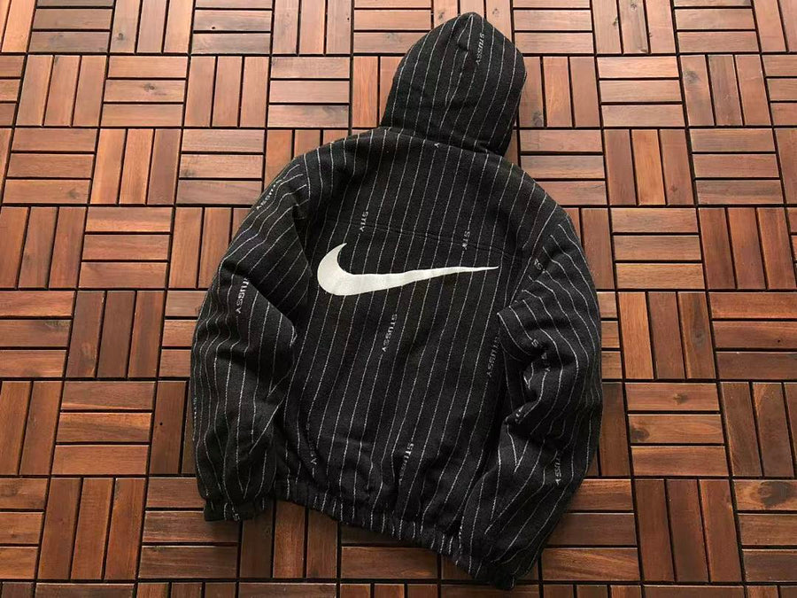 Veste Nike x Stüssy – Stripe Wool Jacket Noir Rayé