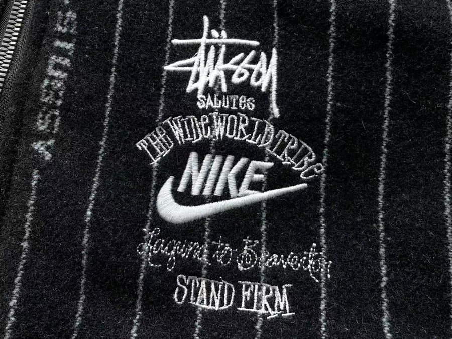 Veste Nike x Stüssy – Stripe Wool Jacket Noir Rayé