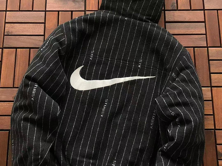 Veste Nike x Stüssy – Stripe Wool Jacket Noir Rayé