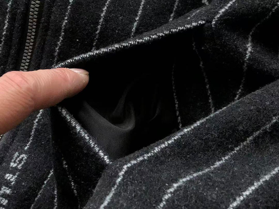 Veste Nike x Stüssy – Stripe Wool Jacket Noir Rayé