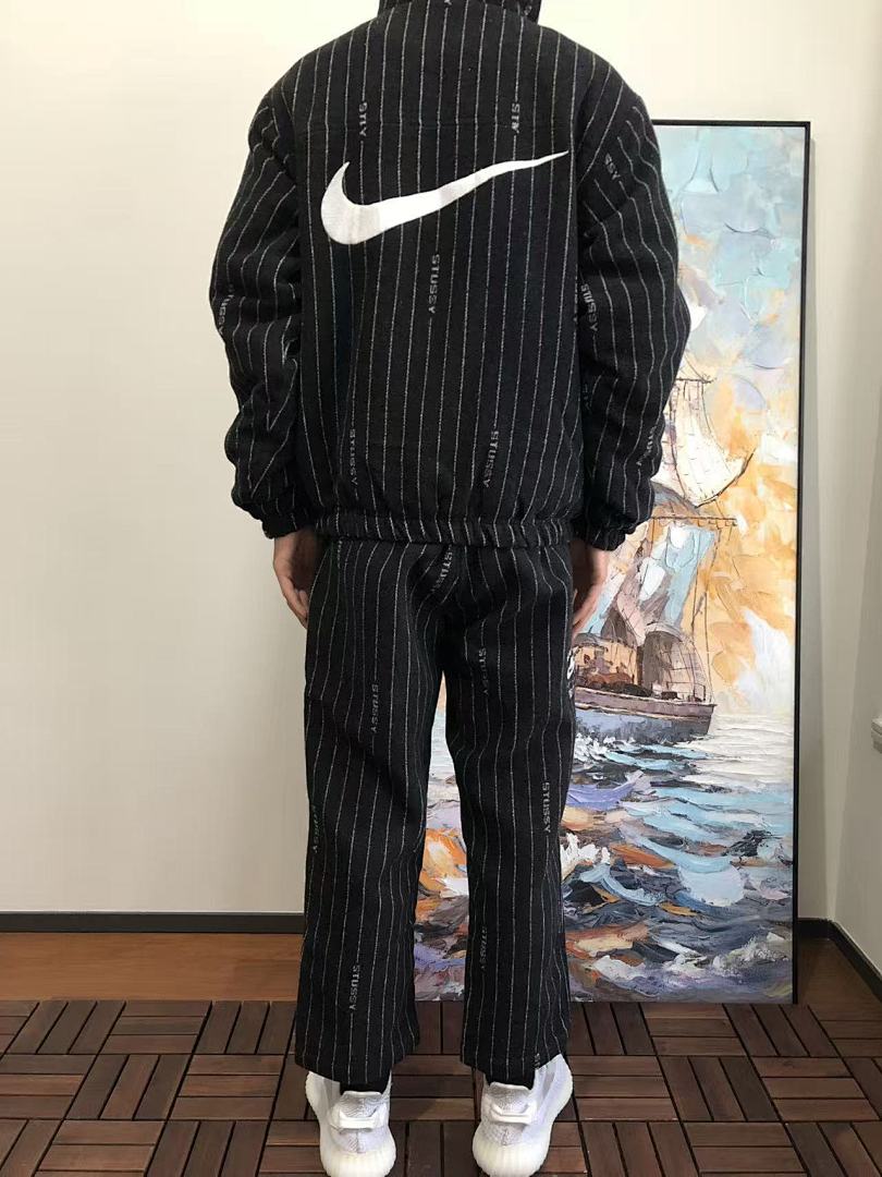 Veste Nike x Stüssy – Stripe Wool Jacket Noir Rayé